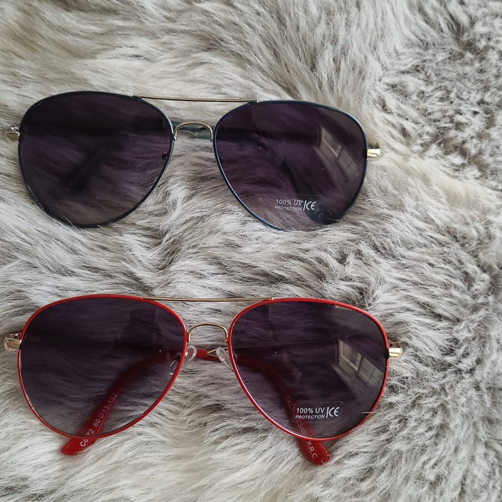 Black lens with red frame or blue frame sunglasses unisex new fashion trends